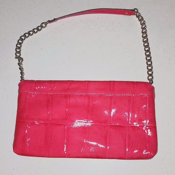 Kate Spade Pink Patent Leather Clutch With Gold Chain Handles GORGEOUS! - Picture 7 of 12